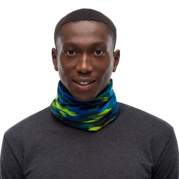 Buff Original EcoStretch Neckwarmer (Elektrik Blue) around the neck