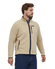 Patagonia Men's Retro Pile Fleece FZ Jacket (El Cap Khaki) model front angle