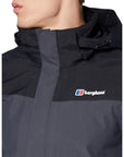 Berghaus Men's Hillwalker IA GTX Jacket (Dark Grey/ Black) close up logo