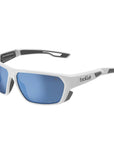 Bollé Airfin Sunglasses - Small/Medium (White Matte Grey/Volt+ Offshore Polarised)