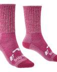 Bridgedale Hike All Season Junior Merino Comfort Boot Socks (Pink)
