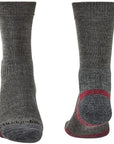 Bridgedale Men's Hike Lightweight Merino Performance Socks (Grey Heather) front and back