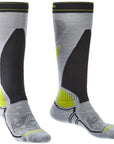Bridgedale Men's Midweight Merino Performance Over Calf Ski Socks (Lt Grey/Graphite)