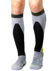 Bridgedale Men's Midweight Merino Performance Over Calf Ski Socks (Lt Grey/Graphite)