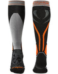 Bridgedale Men's Midweight Merino Performance Over Calf Ski Socks (Black/Silver)