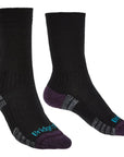 Bridgedale Women's Hike Lightweight Merino Performance Boot Socks (Black/Purple)