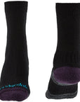 Bridgedale Women's Hike Lightweight Merino Performance Boot Socks (Black/Purple) front back