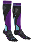 Bridgedale Women's Midweight Merino Endurance Over Calf Ski Socks (Graphite Purple)