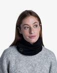 Buff Midweight Merino Wool Neckwarmer/Facecover (Solid Black)