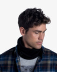Buff Midweight Merino Wool Neckwarmer/Facecover (Solid Black)