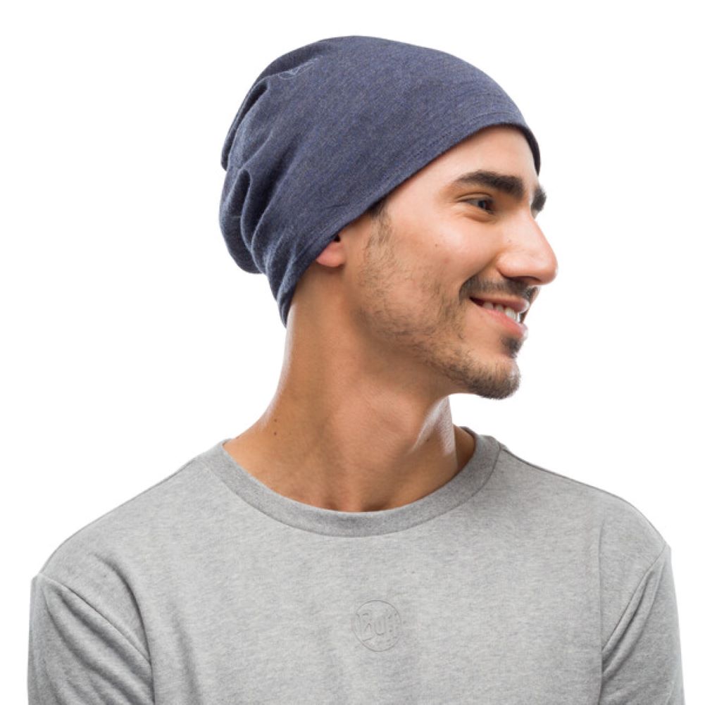 Buff Midweight Merino Wool Neckwarmer/Facecover ( Melange - Night Blue)