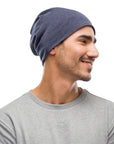 Buff Midweight Merino Wool Neckwarmer/Facecover ( Melange - Night Blue)