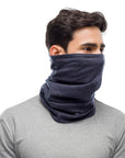Buff Midweight Merino Wool Neckwarmer/Facecover ( Melange - Night Blue)