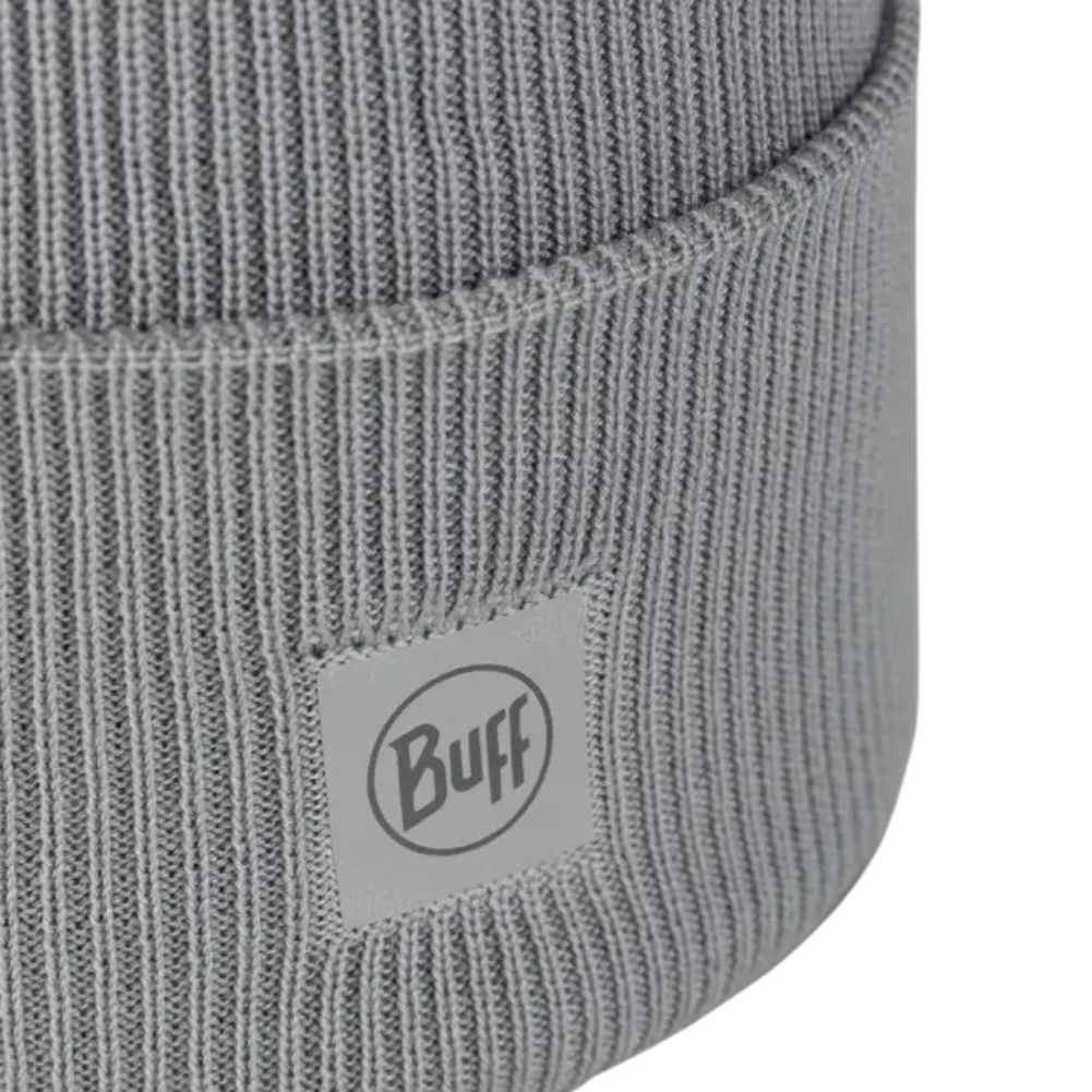 Buff CrossKnit Beanie (Solid Light Grey) logo