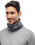 Buff Midweight Merino Wool Neckwarmer/Facecover (Light Grey Melange) model angle