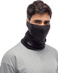 Buff ThermoNet Neckwarmer Face Cover (Solid Black) face covered