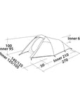 Easy Camp Energy 200 Tent - 2 Man Tent (Rustic Green) measurements