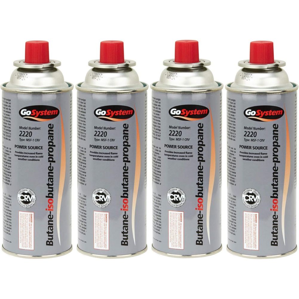 GoSystem 227GM Bayonet Butane Gas Cartridge (4 Pack)
