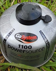 GoSystem Powersource Butane Propane Threaded Mix 100g Gas Cartridge cap covered