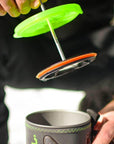 Jetboil Silicone Coffee Press being use