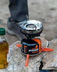 Jetboil Fuel Can Stabilizer on rocks and used