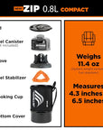 Jetboil Zip 0.8L Fast Boil Stove System (Carbon)