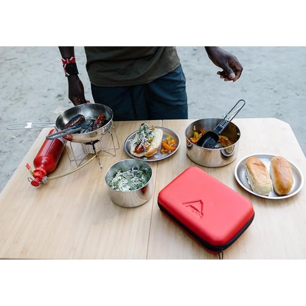 MSR Alpine Stainless Steel Camping Fry Pan out camping