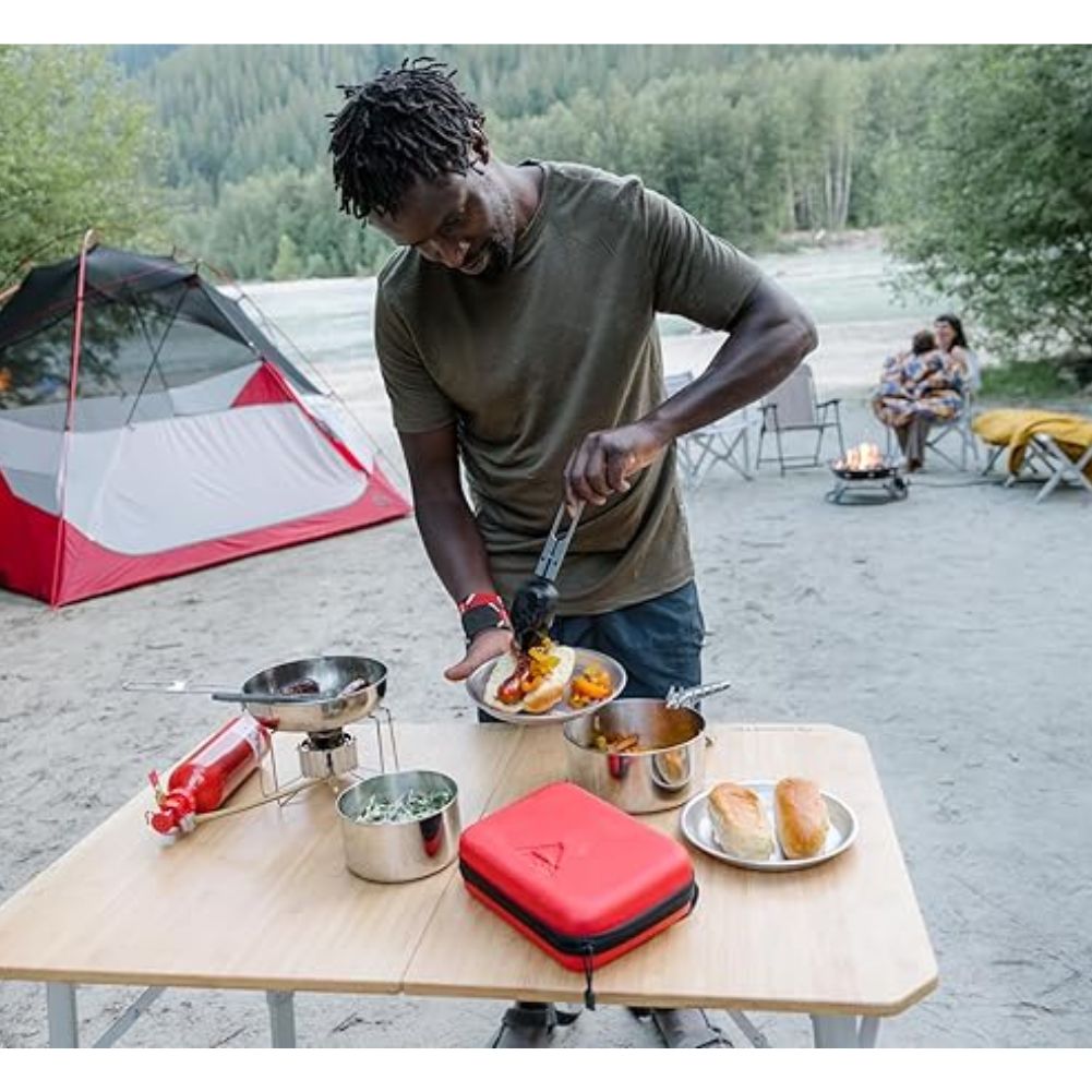 MSR Alpine Stainless Steel Camping Fry Pan serving out