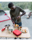 MSR Alpine Stainless Steel Camping Fry Pan serving out
