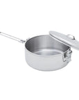 MSR Alpine Stowaway Stainless Steel Pot - 1.1 Litre lid angle handle out