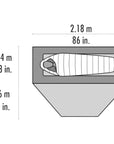 MSR Elixir 1 Tent - 1 Person Solo Tent (White) - Measurements