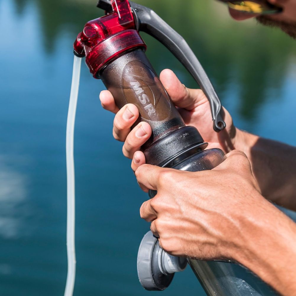MSR MiniWorks® EX Microfilter Water Filter hands