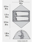 MSR Hubba Hubba NX 2 Tent - 2 Person Tent measurements