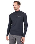 Montane Men's Dart Zip Neck T-Shirt (Black) angle