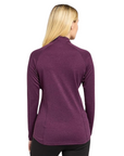 Montane Women's Dart Zip Neck Long Sleeve T-Shirt (Saskatoon Berry) model back