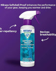 Nikwax Softshell Proof 300ml Spray-On what it does