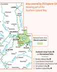 Ordnance Survey Explorer Map 338 Galashiels, Selkirk & Melrose area covered