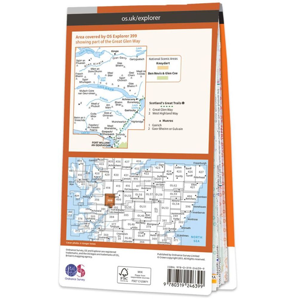 Ordnance Survey Explorer Map 399 Loch Arkaig