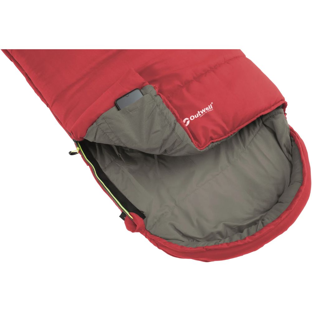 Outwell Campion Junior Sleeping Bag (Red) angle open