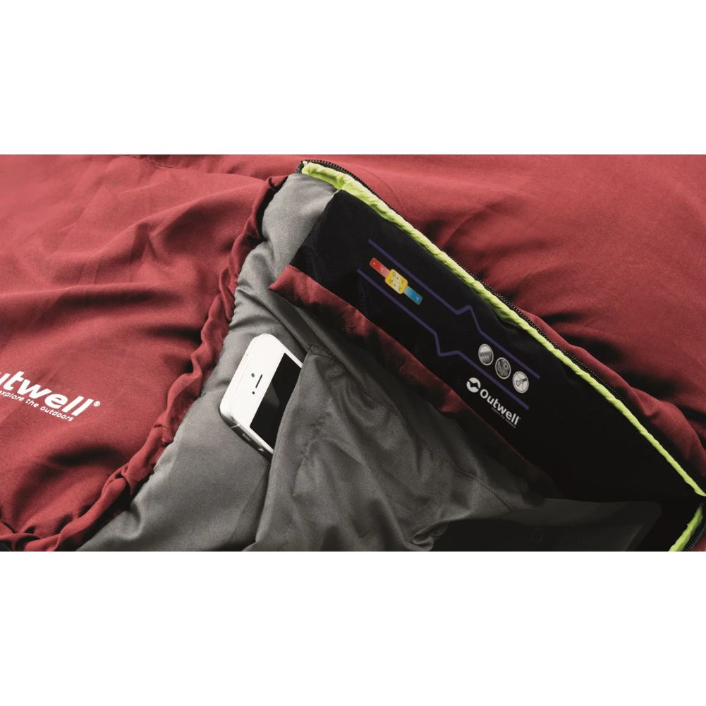Outwell Campion Junior Sleeping Bag (Red) angle open