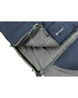 Outwell Contour Lux Reversible Sleeping Bag - Deep Blue flap open