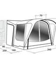 Outwell Newburg 160 Air Drive Away Inflatable Awning measurements