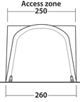 Outwell Newburg 160 Air Drive Away Inflatable Awning access zone