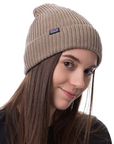 Patagonia Fisherman's Rolled Beanie (Ash Tan) model angle