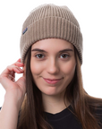 Patagonia Fisherman's Rolled Beanie (Ash Tan) front view