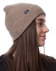 Patagonia Fisherman's Rolled Beanie (Ash Tan) side view