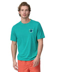 Patagonia Men's Capilene Cool Daily Graphic Shirt (Unity Fitz: Subtidal Blue X-Dye) - On Model