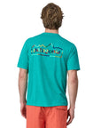 Patagonia Men's Capilene Cool Daily Graphic Shirt (Unity Fitz: Subtidal Blue X-Dye) - Back On Model
