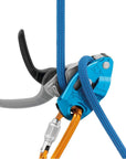 Petzl Grigri Belay Device (Blue) being used