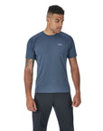 Rab Men's Force Short Sleeve Tee Technical Baselayer - Steel